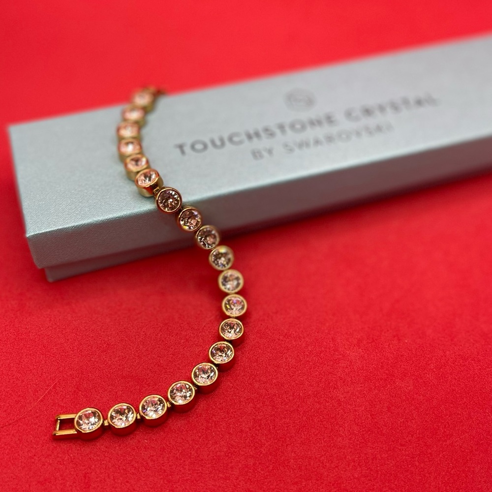 Touchstone Crystal Rose Gold Silk Ice Bracelet
